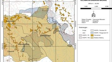 Peta Kerja Areal KHDPK Kecamatan Babakan Madang (Skala 1:50.000) yang menampilkan sebaran area KHDPK-PS, KHDPK-RHL, KHDPK-Penataan KH, dan KHDPK-Penggunaan KH di sekitar wilayah Sumurbatu, Karangtengah, Bojongkoneng, dan Cijayanti.